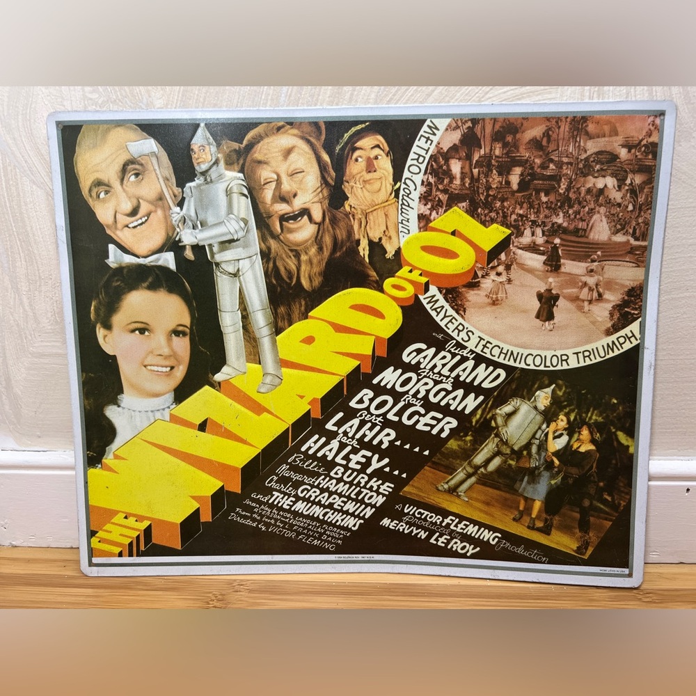 Wizard of Oz Movie Distressed Metal Poster 1939 Turner Ent,USA|Sz:16.5" x 13.25"